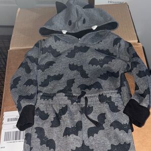 Cute Bat Print Hoodie and Pants Set